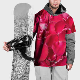 Накидка на куртку 3D с принтом Красные лепестки роз в Новосибирске, 100% полиэстер |  | Тематика изображения на принте: 