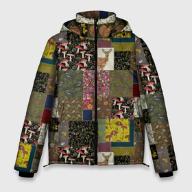 Мужская зимняя куртка 3D с принтом Пэчворк лесной в Тюмени, верх — 100% полиэстер; подкладка — 100% полиэстер; утеплитель — 100% полиэстер | длина ниже бедра, свободный силуэт Оверсайз. Есть воротник-стойка, отстегивающийся капюшон и ветрозащитная планка. 

Боковые карманы с листочкой на кнопках и внутренний карман на молнии. | 