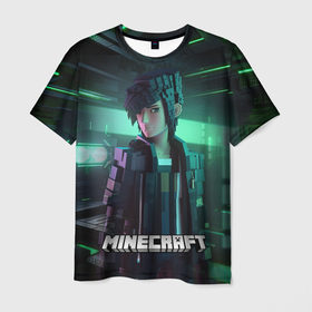 Мужская футболка 3D с принтом Minecraft персонаж  хакер , 100% полиэфир | прямой крой, круглый вырез горловины, длина до линии бедер | Тематика изображения на принте: 