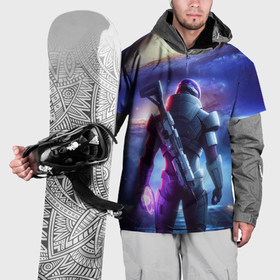 Накидка на куртку 3D с принтом Mass Effect   andromeda ai art , 100% полиэстер |  | Тематика изображения на принте: 