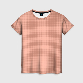 Женская футболка 3D с принтом Персиковый паттерн ромбики в Новосибирске, 100% полиэфир ( синтетическое хлопкоподобное полотно) | прямой крой, круглый вырез горловины, длина до линии бедер | 