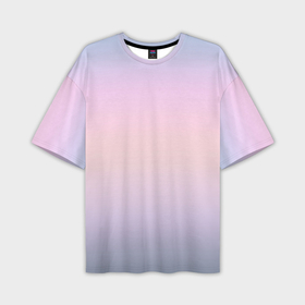 Мужская футболка oversize 3D с принтом Нежный градиент сиреневый персиковый в Кировске,  |  | Тематика изображения на принте: 