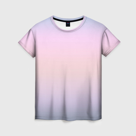 Женская футболка 3D с принтом Нежный градиент сиреневый персиковый , 100% полиэфир ( синтетическое хлопкоподобное полотно) | прямой крой, круглый вырез горловины, длина до линии бедер | Тематика изображения на принте: 