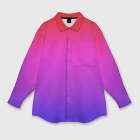 Мужская рубашка oversize 3D с принтом Градиент красный розовый и синий ,  |  | Тематика изображения на принте: 