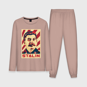 Мужская пижама с лонгсливом хлопок с принтом Stalin face в Тюмени,  |  | 