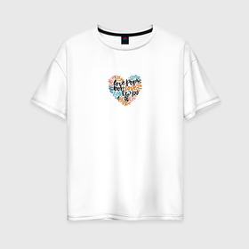 Женская футболка хлопок Oversize с принтом K pop heart в Белгороде, 100% хлопок | свободный крой, круглый ворот, спущенный рукав, длина до линии бедер
 | 