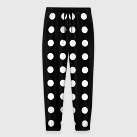Мужские брюки 3D с принтом Белый горошек в Санкт-Петербурге, 100% полиэстер | манжеты по низу, эластичный пояс регулируется шнурком, по бокам два кармана без застежек, внутренняя часть кармана из мелкой сетки | Тематика изображения на принте: 