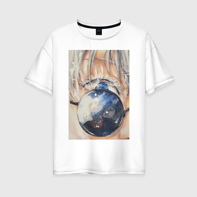 Женская футболка хлопок Oversize с принтом Годжо Сатору Юдзи Итадори в Белгороде, 100% хлопок | свободный крой, круглый ворот, спущенный рукав, длина до линии бедер
 | 