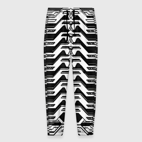 Мужские брюки 3D с принтом Чёрно белая киберпанк броня в Кировске, 100% полиэстер | манжеты по низу, эластичный пояс регулируется шнурком, по бокам два кармана без застежек, внутренняя часть кармана из мелкой сетки | 