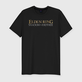 Мужская футболка хлопок Slim с принтом Elden ring shadow of the erdtree logo в Тюмени, 92% хлопок, 8% лайкра | приталенный силуэт, круглый вырез ворота, длина до линии бедра, короткий рукав | 