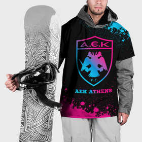 Накидка на куртку 3D с принтом AEK Athens   neon gradient , 100% полиэстер |  | Тематика изображения на принте: 