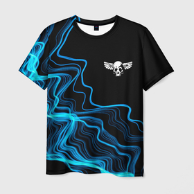 Мужская футболка 3D с принтом Nazareth sound wave , 100% полиэфир | прямой крой, круглый вырез горловины, длина до линии бедер | 