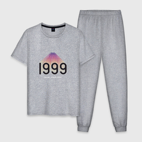 Мужская пижама хлопок с принтом Game club 1999 в Тюмени, 100% хлопок | брюки и футболка прямого кроя, без карманов, на брюках мягкая резинка на поясе и по низу штанин
 | Тематика изображения на принте: 