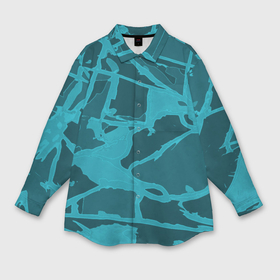 Мужская рубашка oversize 3D с принтом Изумрудно бирюзовая графика в Тюмени,  |  | 