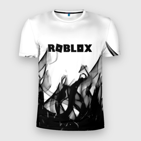 Мужская футболка 3D Slim с принтом Roblox flame текстура в Санкт-Петербурге, 100% полиэстер с улучшенными характеристиками | приталенный силуэт, круглая горловина, широкие плечи, сужается к линии бедра | Тематика изображения на принте: 