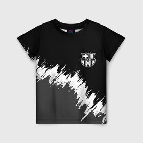 Детская футболка 3D с принтом Barcelona краски текстура фк в Петрозаводске, 100% гипоаллергенный полиэфир | прямой крой, круглый вырез горловины, длина до линии бедер, чуть спущенное плечо, ткань немного тянется | 