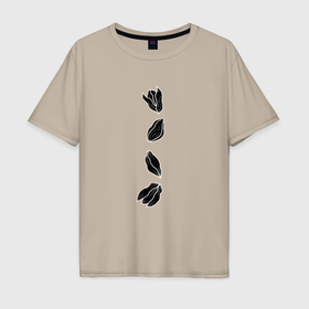 Мужская футболка хлопок Oversize с принтом Flower petals в Петрозаводске, 100% хлопок | свободный крой, круглый ворот, “спинка” длиннее передней части | 