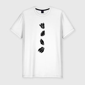 Мужская футболка хлопок Slim с принтом Flower petals в Тюмени, 92% хлопок, 8% лайкра | приталенный силуэт, круглый вырез ворота, длина до линии бедра, короткий рукав | 