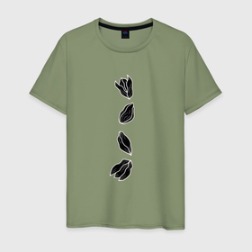 Мужская футболка хлопок с принтом Flower petals в Тюмени, 100% хлопок | прямой крой, круглый вырез горловины, длина до линии бедер, слегка спущенное плечо. | 