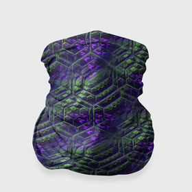 Бандана-труба 3D с принтом Фиолетово зеленые ромбики в Белгороде, 100% полиэстер, ткань с особыми свойствами — Activecool | плотность 150‒180 г/м2; хорошо тянется, но сохраняет форму | 