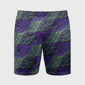 Мужские шорты спортивные с принтом Фиолетово зеленые ромбики в Белгороде,  |  | Тематика изображения на принте: 