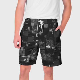 Мужские шорты 3D с принтом Y2k aesthetics print в Курске,  полиэстер 100% | прямой крой, два кармана без застежек по бокам. Мягкая трикотажная резинка на поясе, внутри которой широкие завязки. Длина чуть выше колен | 