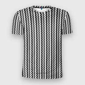 Мужская футболка 3D Slim с принтом Волнистые полосы серый , 100% полиэстер с улучшенными характеристиками | приталенный силуэт, круглая горловина, широкие плечи, сужается к линии бедра | 
