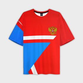 Мужская футболка oversize 3D с принтом Герб России звезда спорт в Тюмени,  |  | 