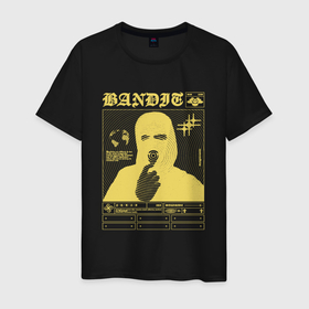 Мужская футболка хлопок с принтом Bandit streetwear , 100% хлопок | прямой крой, круглый вырез горловины, длина до линии бедер, слегка спущенное плечо. | Тематика изображения на принте: 