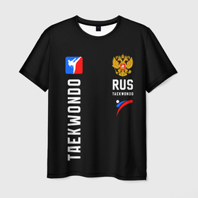 Мужская футболка 3D с принтом Тхеквондо сборная России в Белгороде, 100% полиэфир | прямой крой, круглый вырез горловины, длина до линии бедер | 