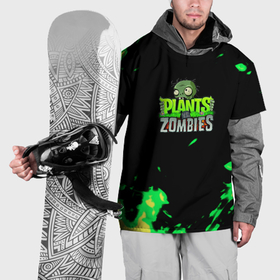 Накидка на куртку 3D с принтом Plants vs. Zombies зелёная текстура , 100% полиэстер |  | 