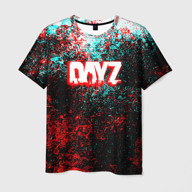 Мужская футболка 3D с принтом Dayz глитч брызги красок в Курске, 100% полиэфир | прямой крой, круглый вырез горловины, длина до линии бедер | Тематика изображения на принте: 
