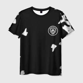 Мужская футболка 3D с принтом Manchester City sport в Тюмени, 100% полиэфир | прямой крой, круглый вырез горловины, длина до линии бедер | 
