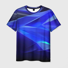 Мужская футболка 3D с принтом Black and blue  abstract  background  sport  style в Белгороде, 100% полиэфир | прямой крой, круглый вырез горловины, длина до линии бедер | Тематика изображения на принте: 