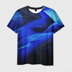Мужская футболка 3D с принтом Black   and  blue  abstract  background  sport  style в Новосибирске, 100% полиэфир | прямой крой, круглый вырез горловины, длина до линии бедер | Тематика изображения на принте: 