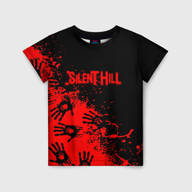 Детская футболка 3D с принтом Silent hill logo game pattern steel в Тюмени, 100% гипоаллергенный полиэфир | прямой крой, круглый вырез горловины, длина до линии бедер, чуть спущенное плечо, ткань немного тянется | 
