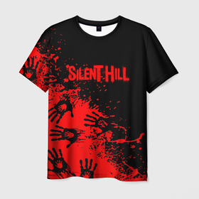 Мужская футболка 3D с принтом Silent hill logo game pattern steel в Кировске, 100% полиэфир | прямой крой, круглый вырез горловины, длина до линии бедер | Тематика изображения на принте: 