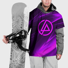 Накидка на куртку 3D с принтом Linkin park neon stripes logo в Белгороде, 100% полиэстер |  | Тематика изображения на принте: 