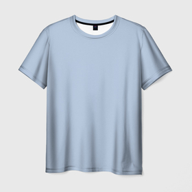 Мужская футболка 3D с принтом Светлый стальной голубой однотонный в Санкт-Петербурге, 100% полиэфир | прямой крой, круглый вырез горловины, длина до линии бедер | 