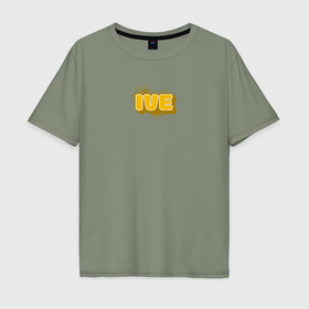 Мужская футболка хлопок Oversize с принтом Ive K pop в Курске, 100% хлопок | свободный крой, круглый ворот, “спинка” длиннее передней части | 