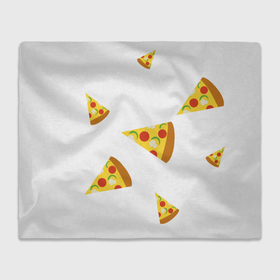 Плед 3D с принтом Кусочки пиццы в Курске, 100% полиэстер | закругленные углы, все края обработаны. Ткань не мнется и не растягивается | 