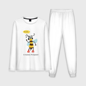 Мужская пижама с лонгсливом хлопок с принтом Пчёлка музыкант серия: весёлые пчёлки ,  |  | 