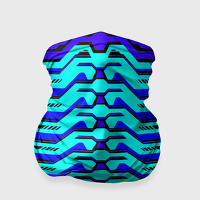 Бандана-труба 3D с принтом Голубая киберпанк броня в Кировске, 100% полиэстер, ткань с особыми свойствами — Activecool | плотность 150‒180 г/м2; хорошо тянется, но сохраняет форму | 