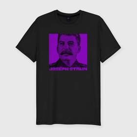 Мужская футболка хлопок Slim с принтом Joseph Stalin в Курске, 92% хлопок, 8% лайкра | приталенный силуэт, круглый вырез ворота, длина до линии бедра, короткий рукав | 