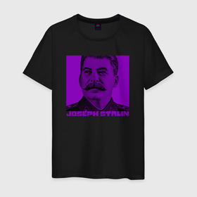 Мужская футболка хлопок с принтом Joseph Stalin в Тюмени, 100% хлопок | прямой крой, круглый вырез горловины, длина до линии бедер, слегка спущенное плечо. | 