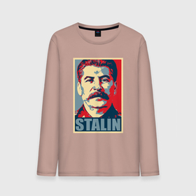Мужской лонгслив хлопок с принтом Face Stalin в Тюмени, 100% хлопок |  | 