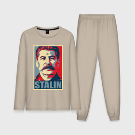 Мужская пижама с лонгсливом хлопок с принтом Face Stalin в Тюмени,  |  | 