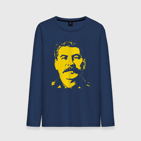 Мужской лонгслив хлопок с принтом Yellow Stalin в Тюмени, 100% хлопок |  | 
