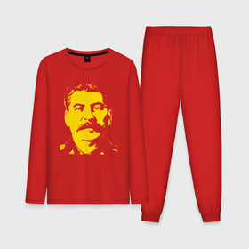 Мужская пижама с лонгсливом хлопок с принтом Yellow Stalin в Курске,  |  | 