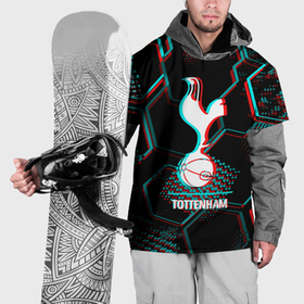 Накидка на куртку 3D с принтом Tottenham FC в стиле glitch на темном фоне в Кировске, 100% полиэстер |  | 